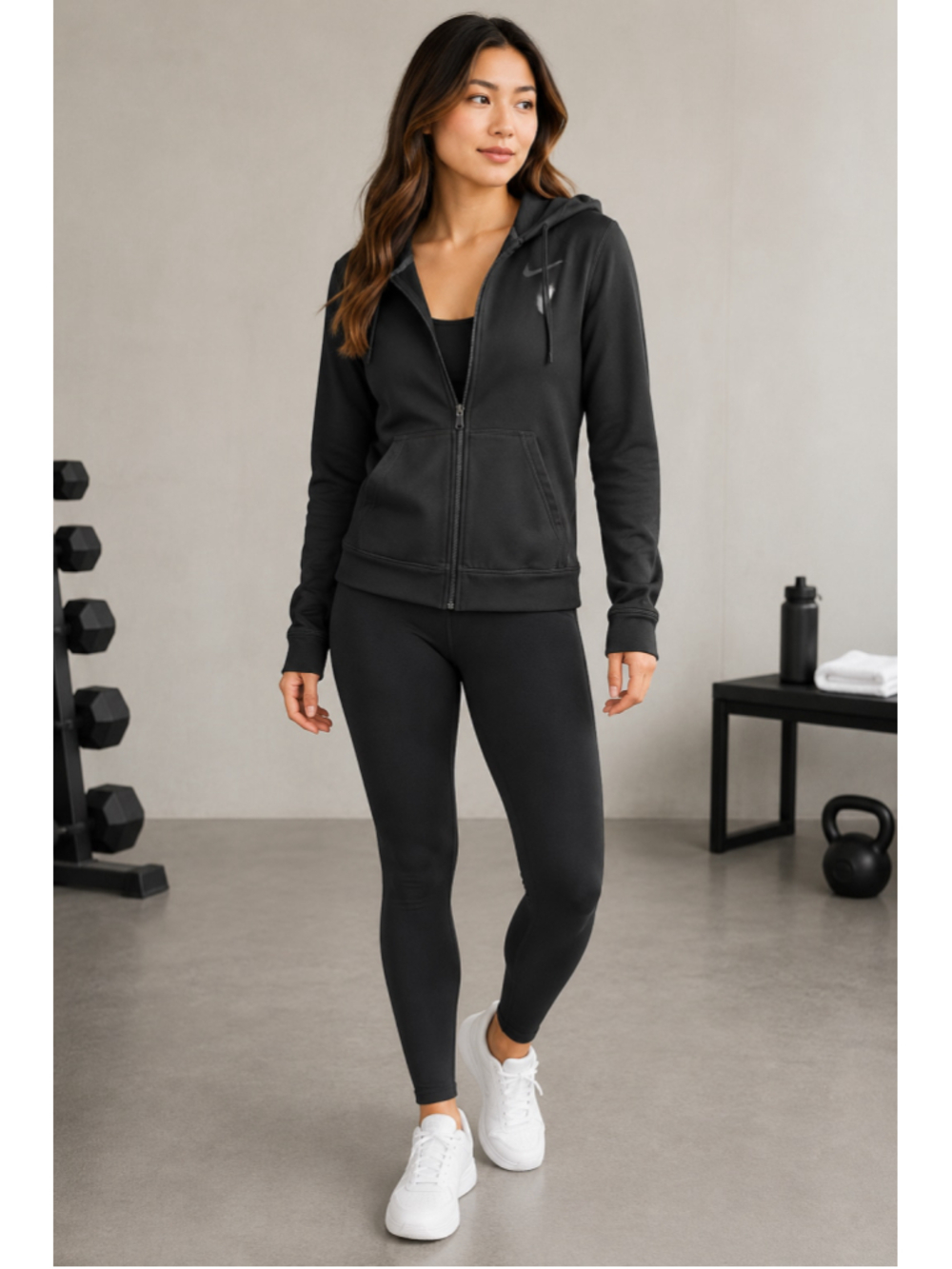 Nike Women’s Therma-FIT Black Full-Zip Athletic Hoodie – Size Small